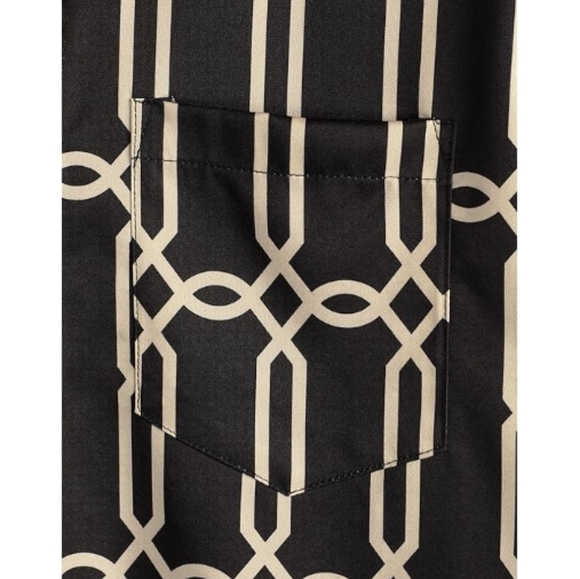 Hawaiian Flamingo Casual Tropical Short Sleeve Shirt Black Tiger - Picture 4 of 6